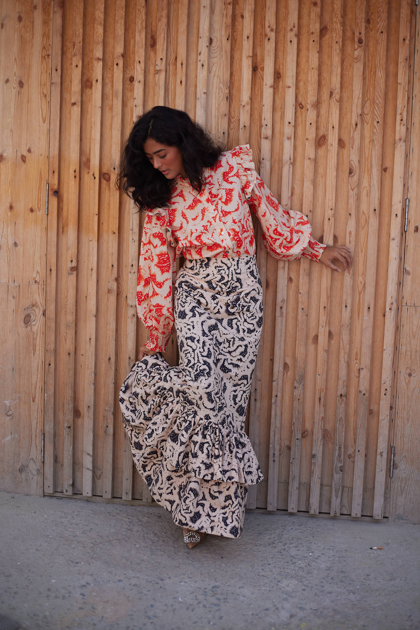 Big Bloom Maxi Mermaid Skirt – Drawn | ZORFIN PRIVATE LIMITED