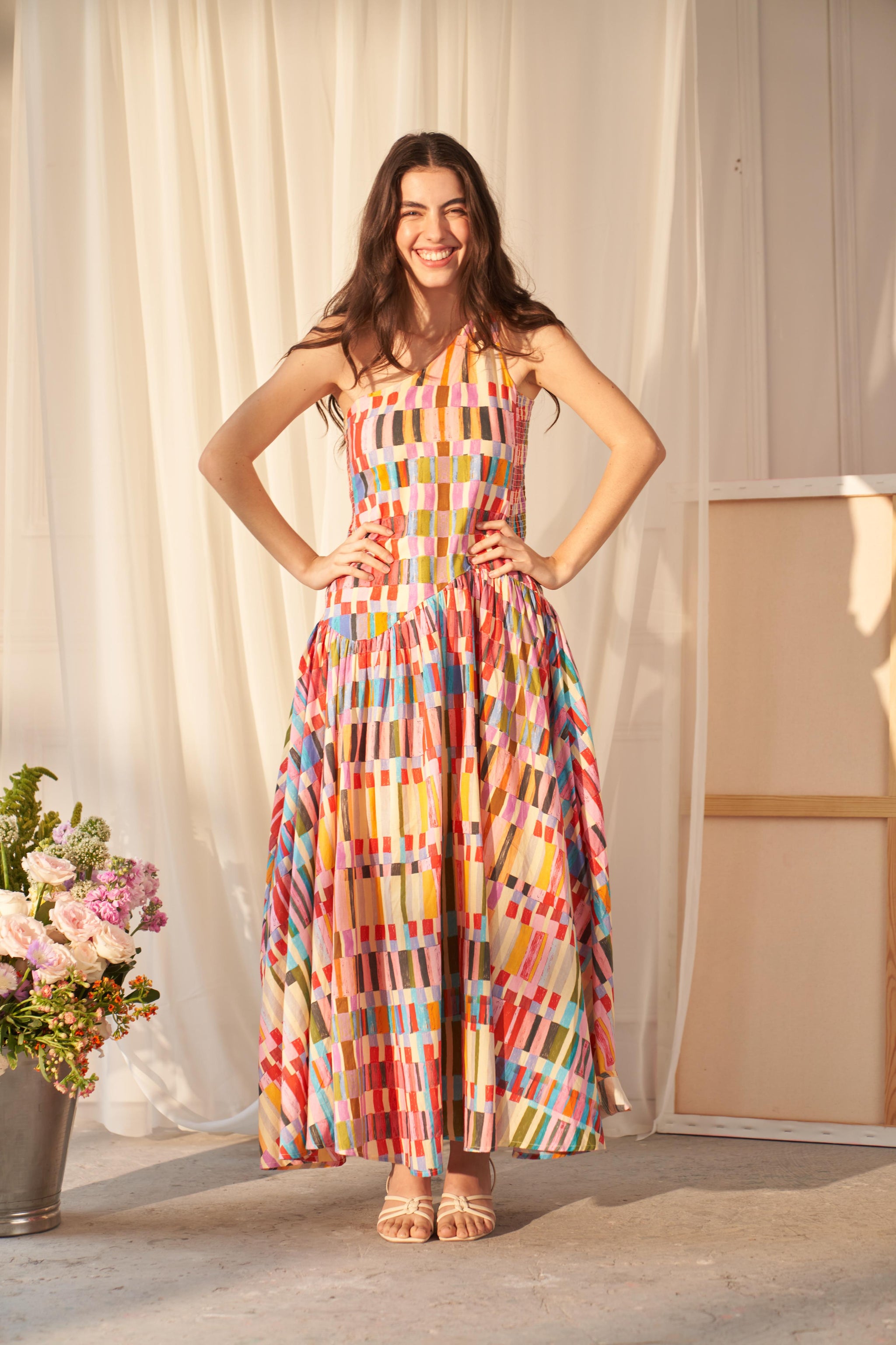 Painter's Patch Asymmetrical Dress – Drawn | ZORFIN PRIVATE