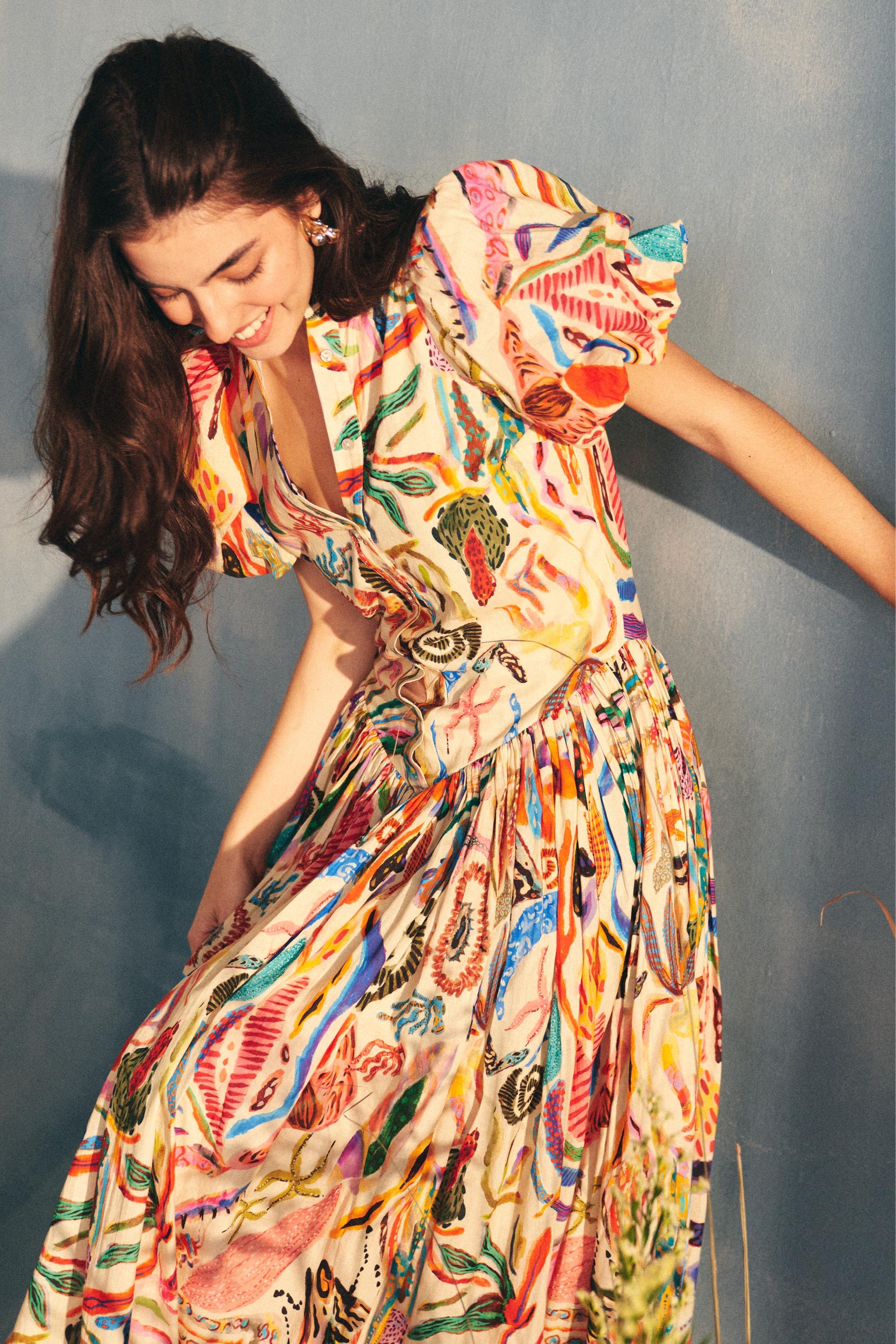 Flora Fauna Midi Dress – Drawn