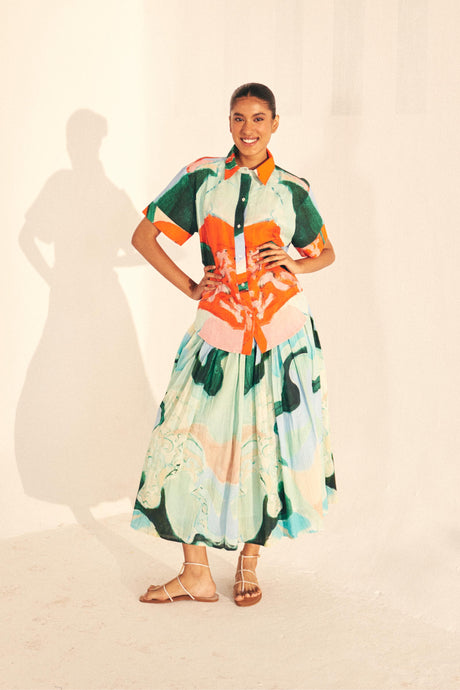Dancing at Midnight Wrap Midi Skirt - Artist Edit