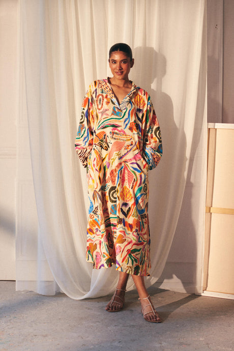 Flora Fauna Kaftaan Dress