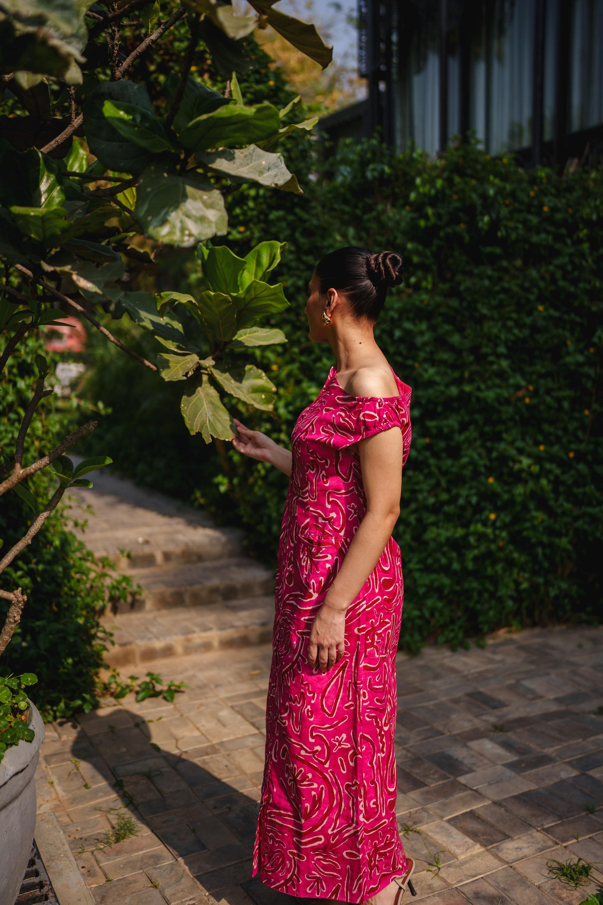 Paradiso Pink One-Shoulder Column Dress – Drawn