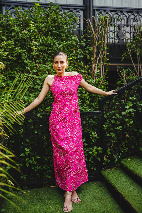 Paradiso Pink One-Shoulder Column Dress