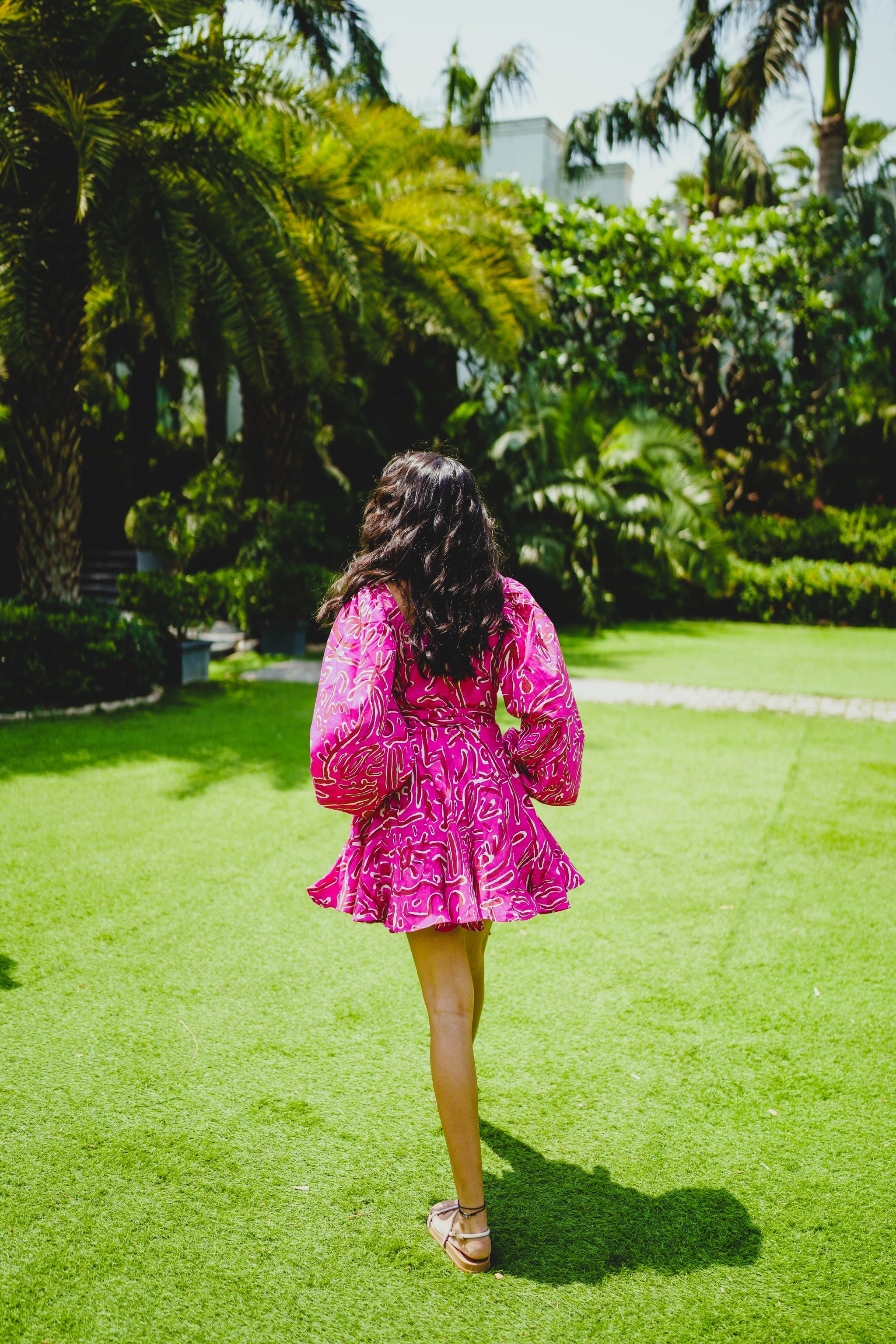 Paradiso Pink Godet Short Dress – Drawn