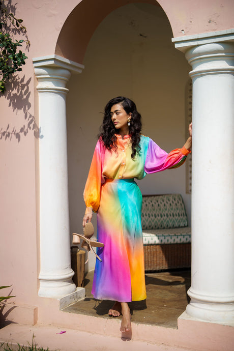 Suncatcher Midi Satin Skirt