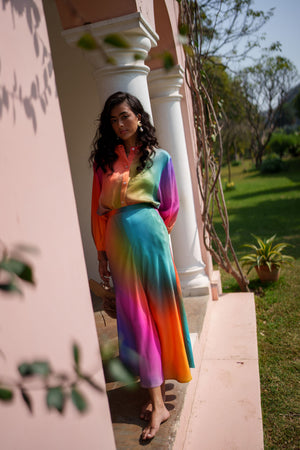 Suncatcher Midi Satin Skirt