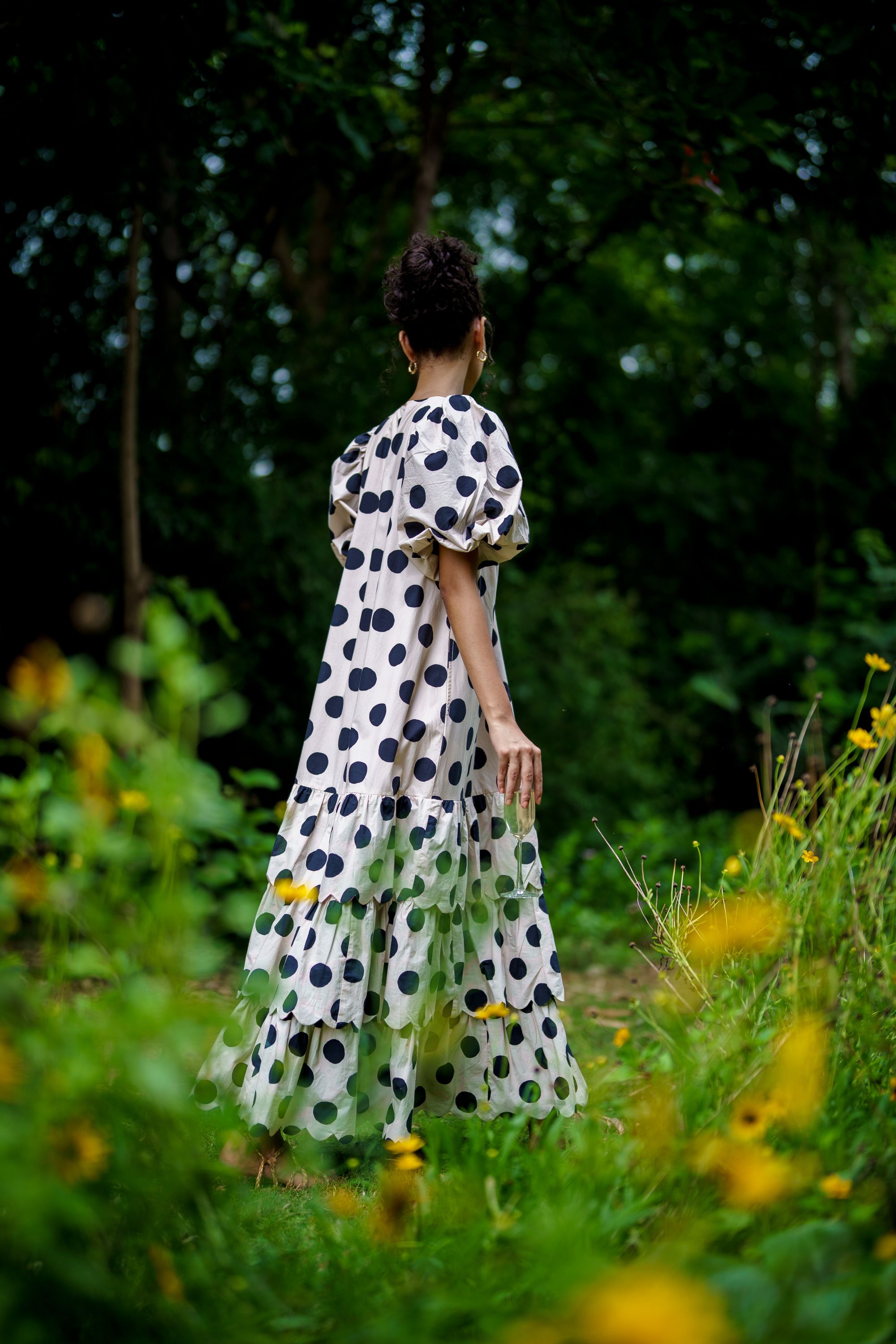 White polka dot maxi dress Clearance