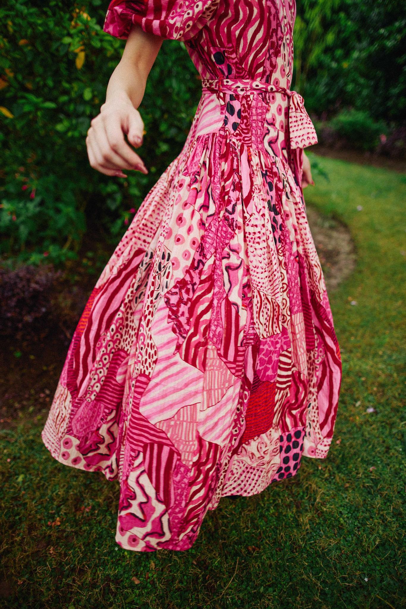 The Gilded Patchwork Midi Dress – Drawn ZORFIN PVT LIMITED