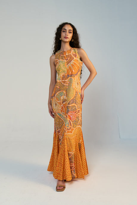 Sunlit Reverie Godet Maxi Dress - Artist Edit