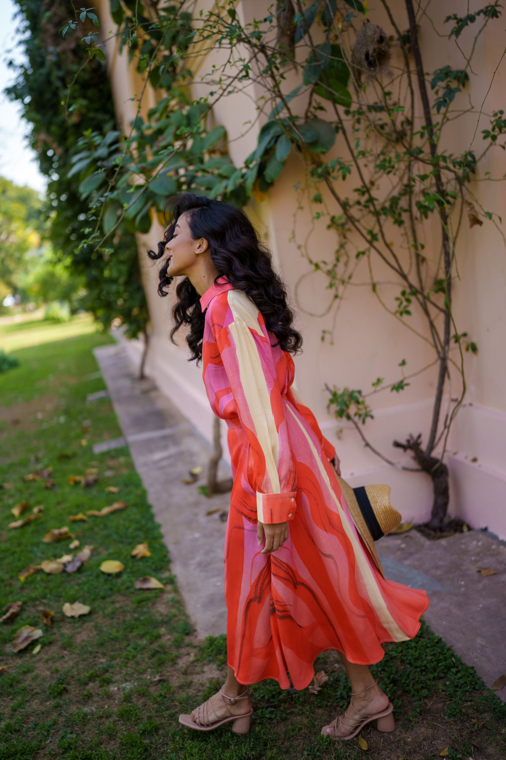 Wild Iris Satin Midi Skirt – Drawn | ZORFIN PRIVATE LIMITED